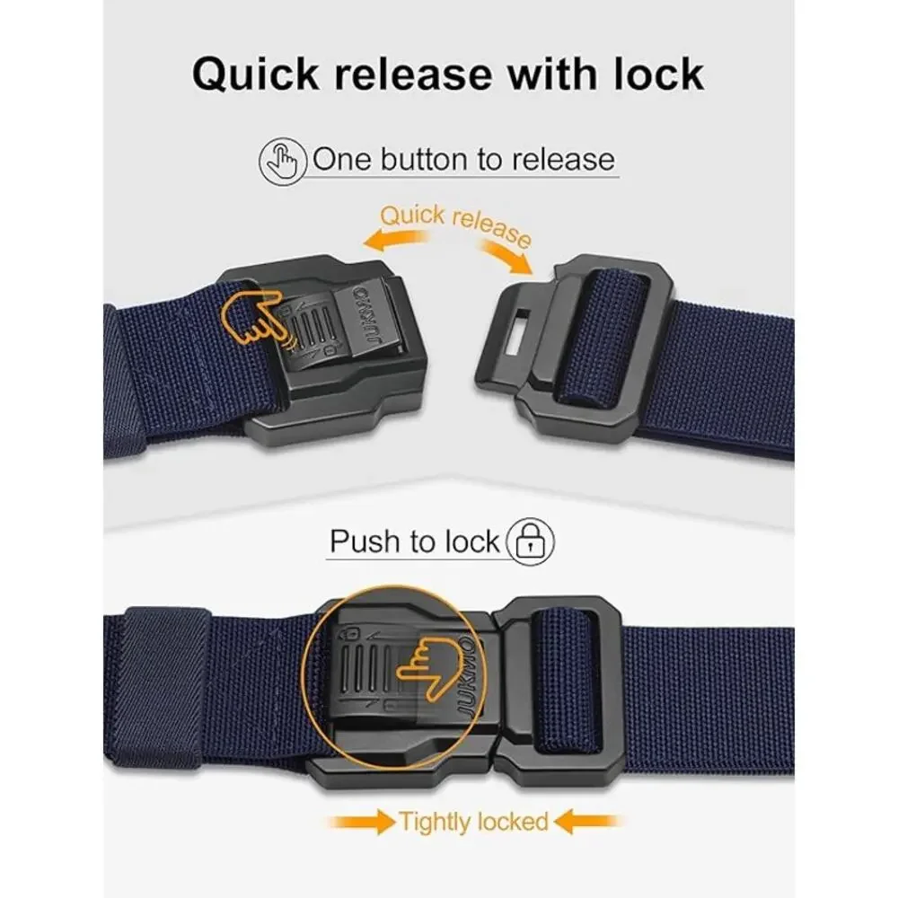 JUKMO Blue Men's Tactical Belt w Lock 1.5
